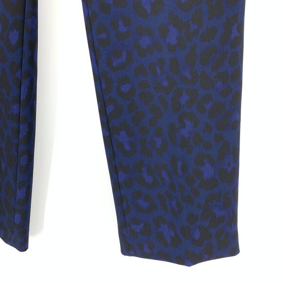 Kate Spade New York Women's Size 6 Leopard Print Side Zip Pants Black/Blue - Picture 5 of 7